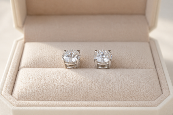 Natural Round Diamond Stud Earrings